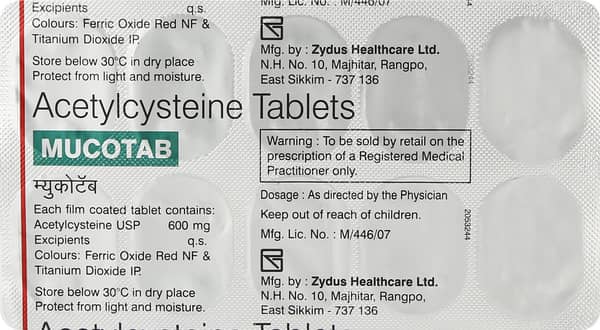 Mucotab 600mg Strip Of 10 Tablets