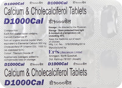 D1000cal Strip Of 10 Tablets