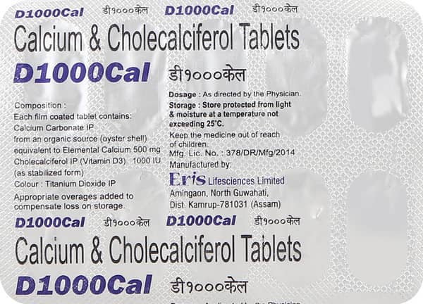 D1000cal Strip Of 10 Tablets