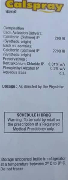 Calspray Bottle Of 3.7ml Nasal Spray