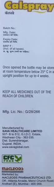 Calspray Bottle Of 3.7ml Nasal Spray