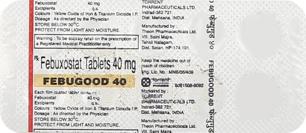 Febugood 40Mg Strip Of 10 Tablets