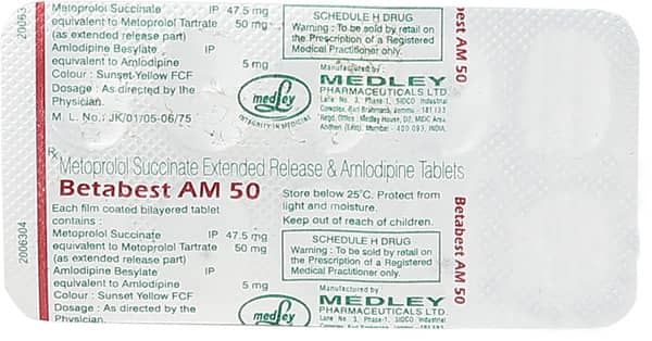 Betabest Am 50mg Strip Of 10 Tablets