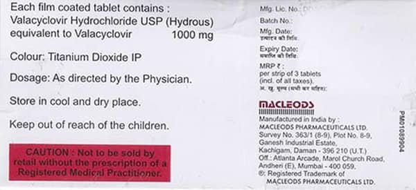 Valamac 1gm Strip Of 3 Tablets