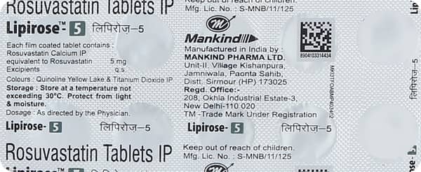 Lipirose 5mg Strip Of 10 Tablets