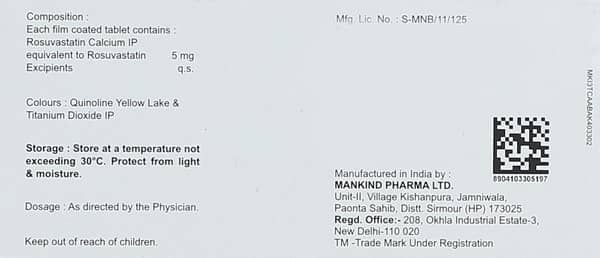 Lipirose 5mg Strip Of 10 Tablets
