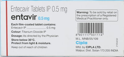 Entavir 0.5mg Strip Of 10 Tablets