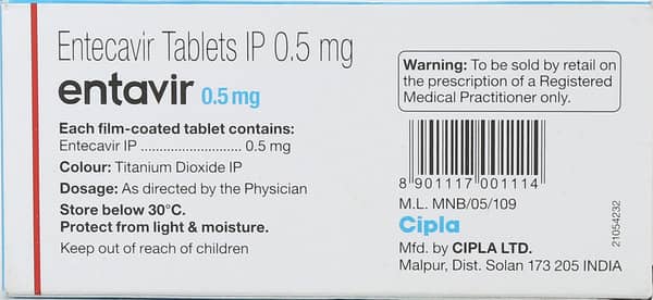 Entavir 0.5mg Strip Of 10 Tablets