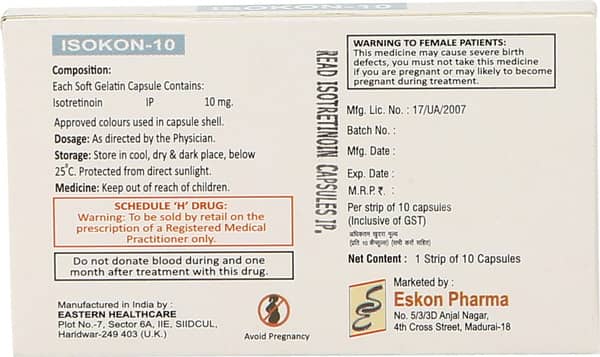 Isokon 10mg Strip Of 10 Capsules