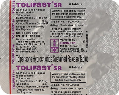 Tolifast Sr 450mg Strip Of 6 Tablets