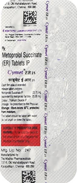 Cymet Er 25mg Strip Of 10 Tablets