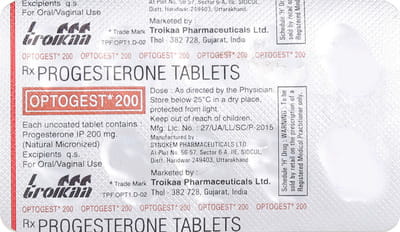 Optogest 200mg Strip Of 10 Oral/Vaginal Tablets