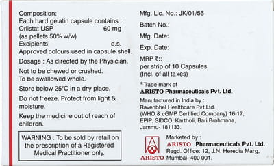 O Stat 60mg Strip Of 10 Capsules