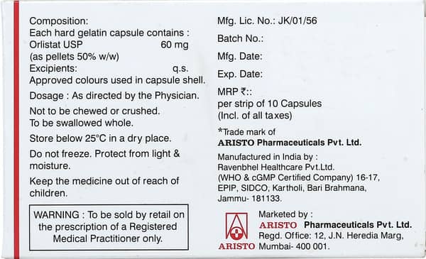 O Stat 60mg Strip Of 10 Capsules
