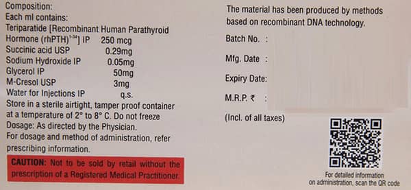 बोनिस्टा 750एमसीजी/3ml इन्जेक्शन