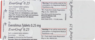 Evergraf 0.25mg Strip Of 10 Tablets