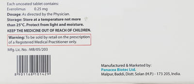 Evergraf 0.25mg Strip Of 10 Tablets