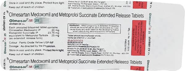 Olmesar M 25mg Strip Of 10 Tablets