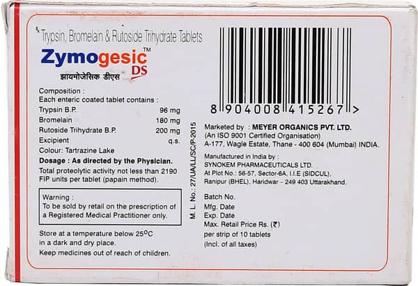 Zymogesic Ds Strip Of 10 Tablets