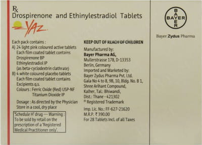 Yaz Strip Of 28 Tablets