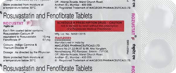 रोज़स्टेट एफ 10/67एमजी की स्ट्रिप 10 टैबलेट्स