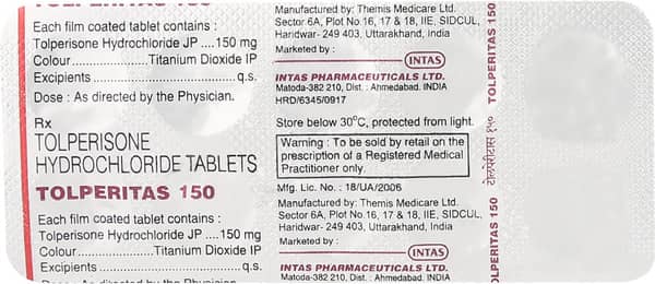 Tolperitas 150mg Strip Of 10 Tablets