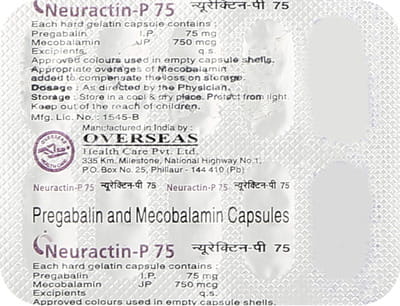 Neuractin P 75mg Strip Of 10 Capsules