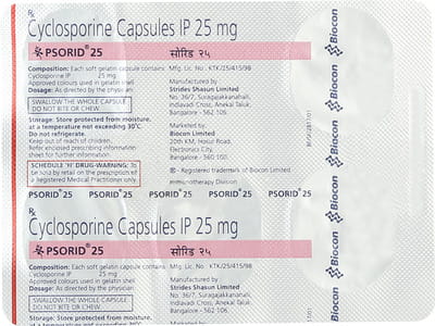 Psorid 25mg Strip Of 5 Softgel Capsules