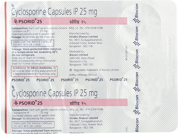 Psorid 25mg Strip Of 5 Softgel Capsules