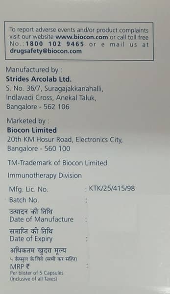 Psorid 50mg Strip Of 5 Capsules