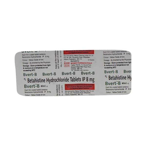 Bvert 8mg Strip Of 10 Tablets