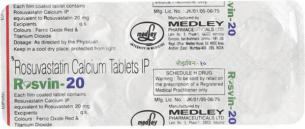 Rosvin 20mg Strip Of 10 Tablets