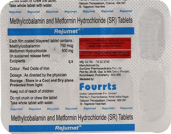 Rejumet 750mcg/500mg Strip Of 10 Tablets