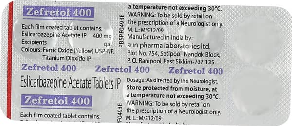 Zefretol 400Mg Strip Of 10 Tablets