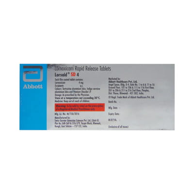 Lorsaid Sd 4mg Strip Of 10 Tablets
