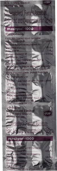 Mashyne 1000 Strip Of 10 Tablets