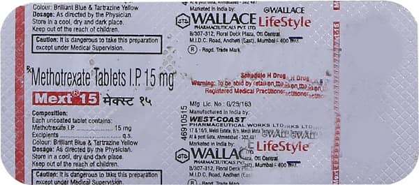 Mext 15mg Strip Of 10 Tablets