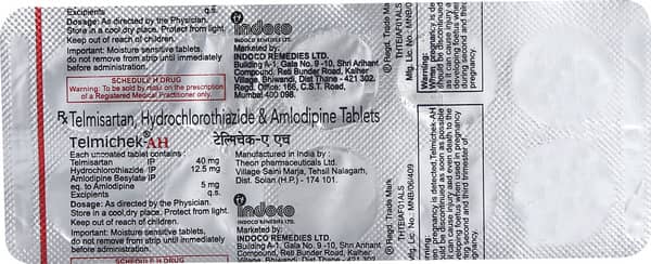 Telmichek Ah Strip Of 10 Tablets