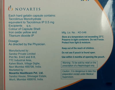 Tacsant 0.5mg Strip Of 10 Capsules