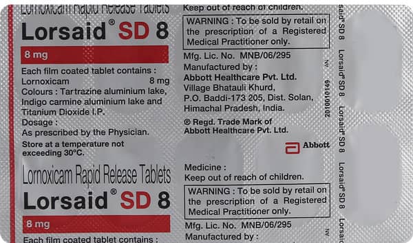 Lorsaid Sd 8mg Strip Of 10 Tablets