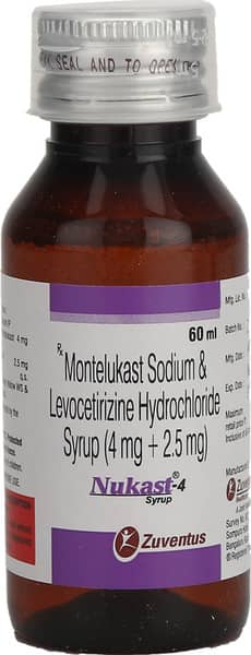 Nukast 4mg Bottle Of 60ml Syrup