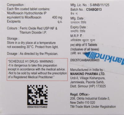 Mahaflox 400mg Strip Of 5 Tablets