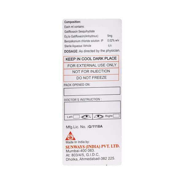 Gatsun Forte Bottle Of 5ml Eye Drops