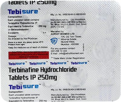 Tebisure 250mg Strip Of 7 Tablets