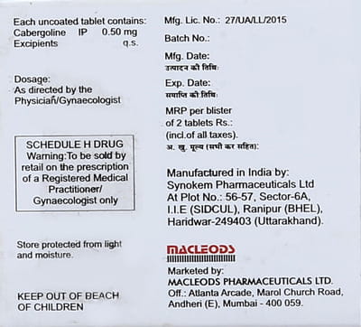 Cabliz 0.5mg Strip Of 2 Tablets