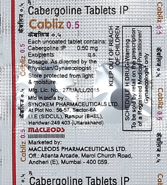 Cabliz 0.5mg Strip Of 2 Tablets