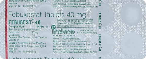 Febubest 40mg Strip Of 10 Tablets
