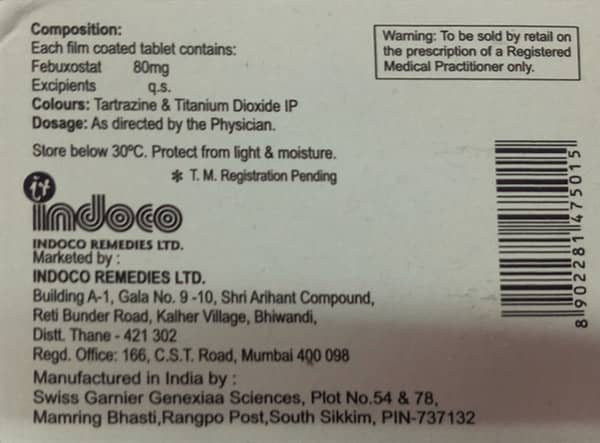 Febubest 80mg Tablet