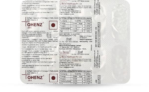 Ohenz Strip Of 10 Softgel Capsules