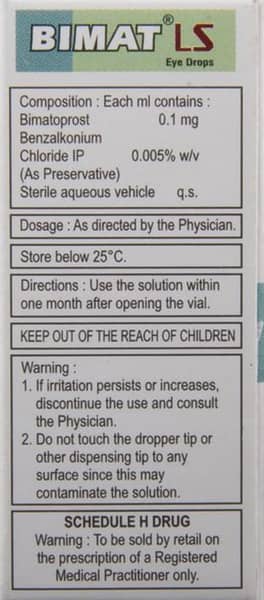 Bimat Ls Bottle Of 3ml Eye Drops